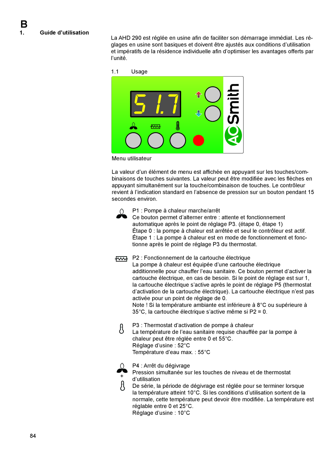 A.O. Smith 290 service manual Guide d’utilisation 