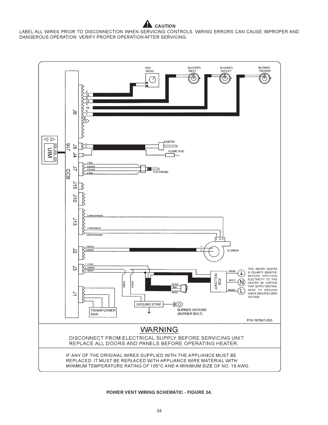 A.O. Smith 317443-000, 100 Power Vent DV Series 120 instruction manual Power Vent Wiring Schematic Figure 