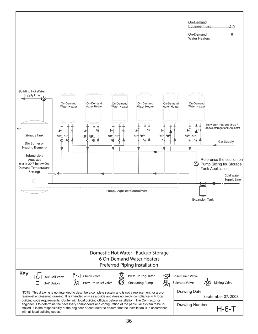 A.O. Smith 505 Series 100, 705 Series 100, 305 Series 100, 186965-001 manual Pump Sizing for Storage Tank Application 