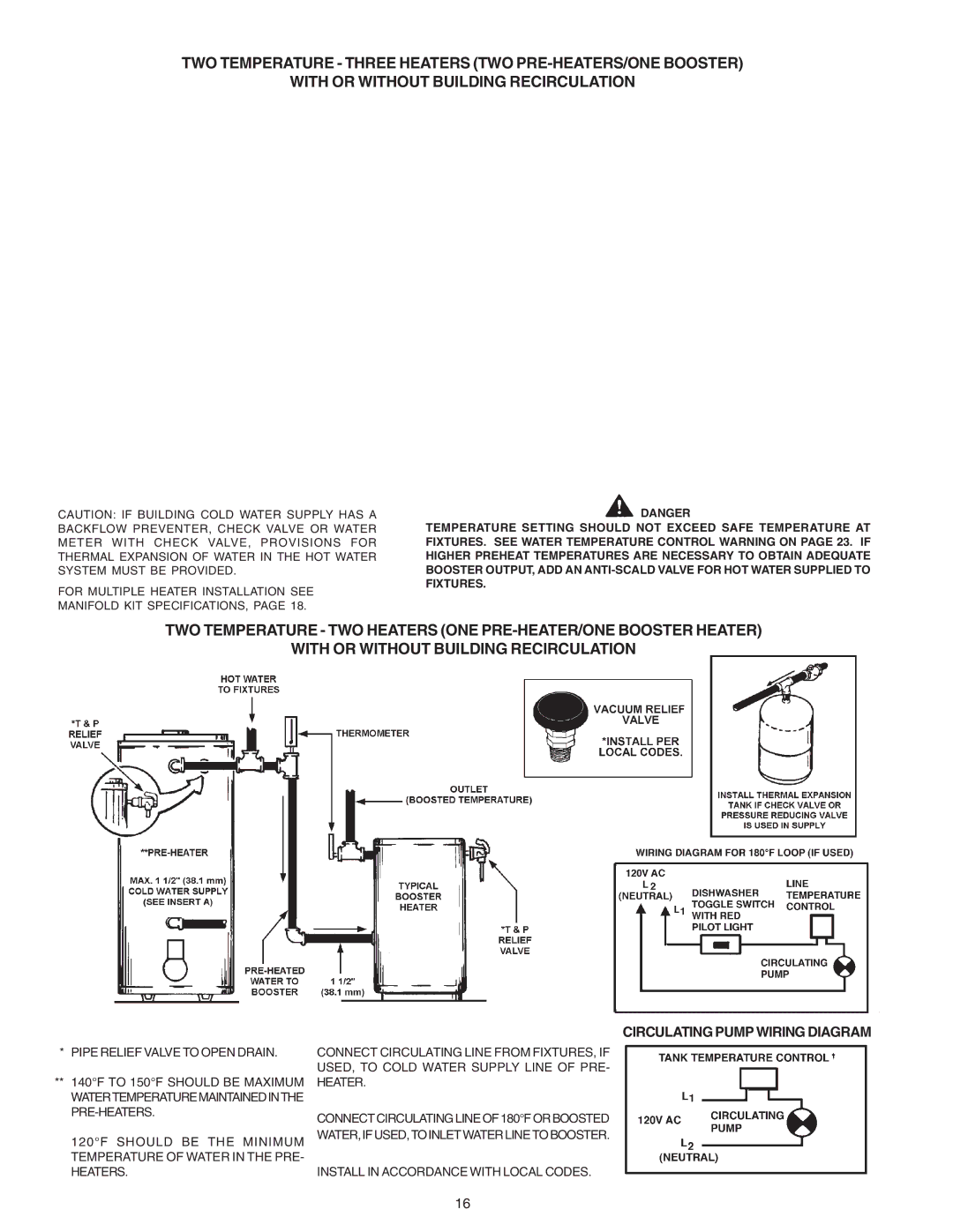 A.O. Smith 650A, 740A, BTP(V)-540A warranty Circulating Pump Wiring Diagram 