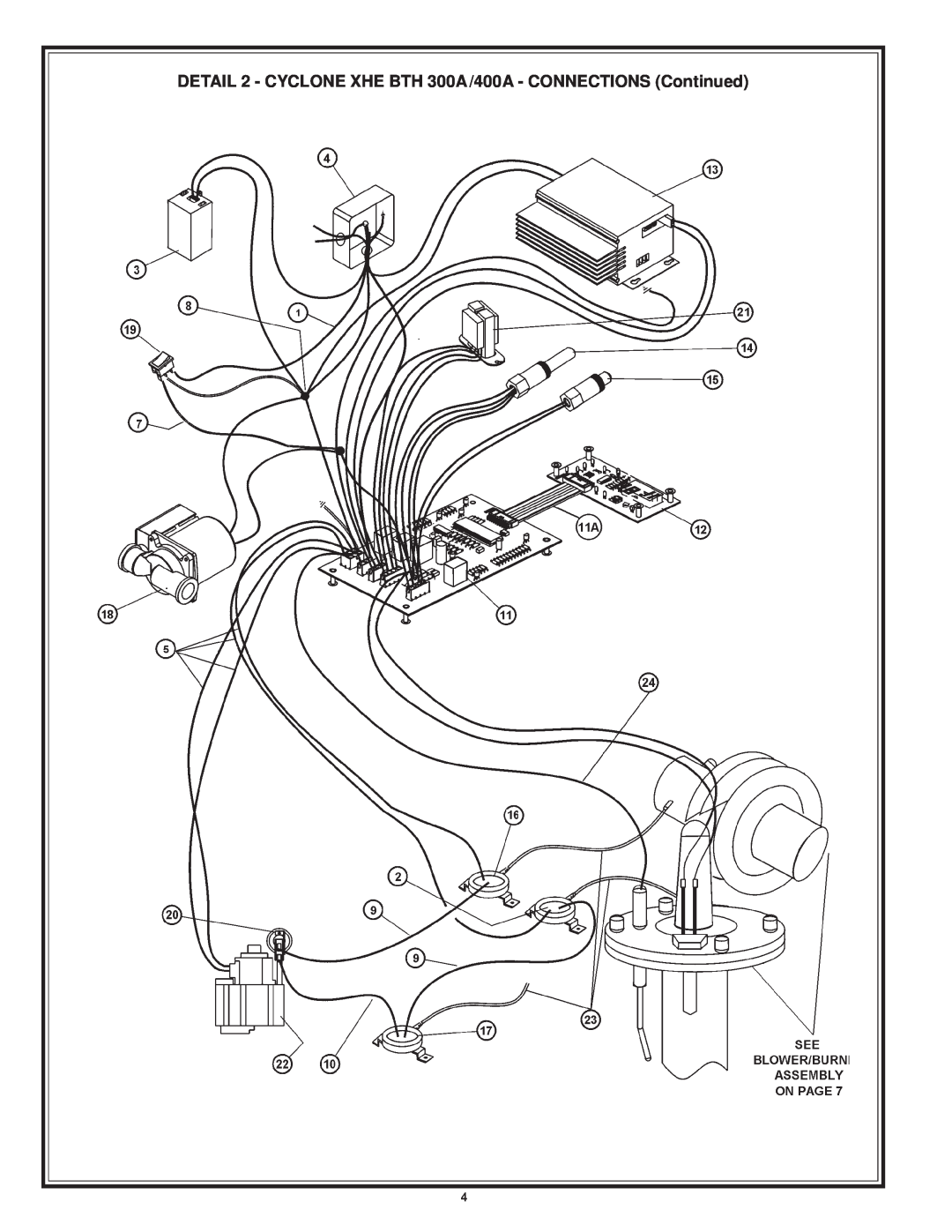 A.O. Smith 975 Series, 974 Series manual DETAIL 2 - CYCLONE XHE BTH 300A/400A - CONNECTIONS Continued 