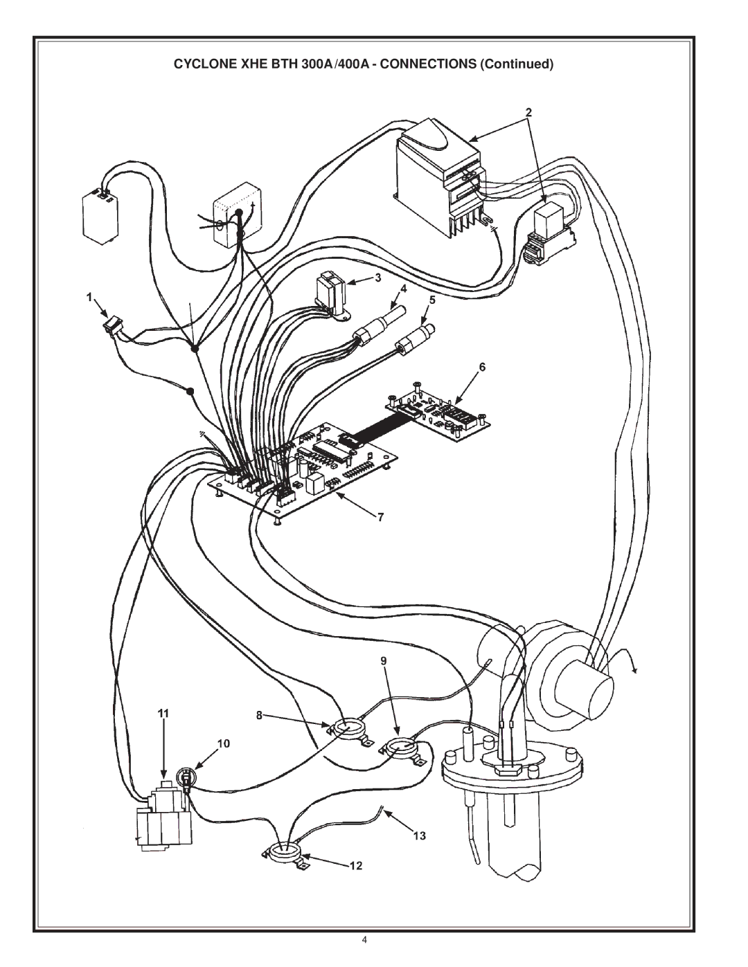 A.O. Smith 976 Series, 977 Series manual Cyclone XHE BTH 300A/400A Connections 