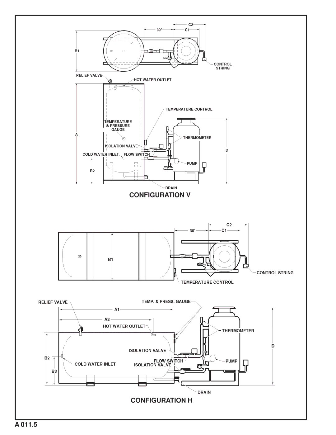 A.O. Smith Ac-U-Temp warranty Configuration Configuration H 