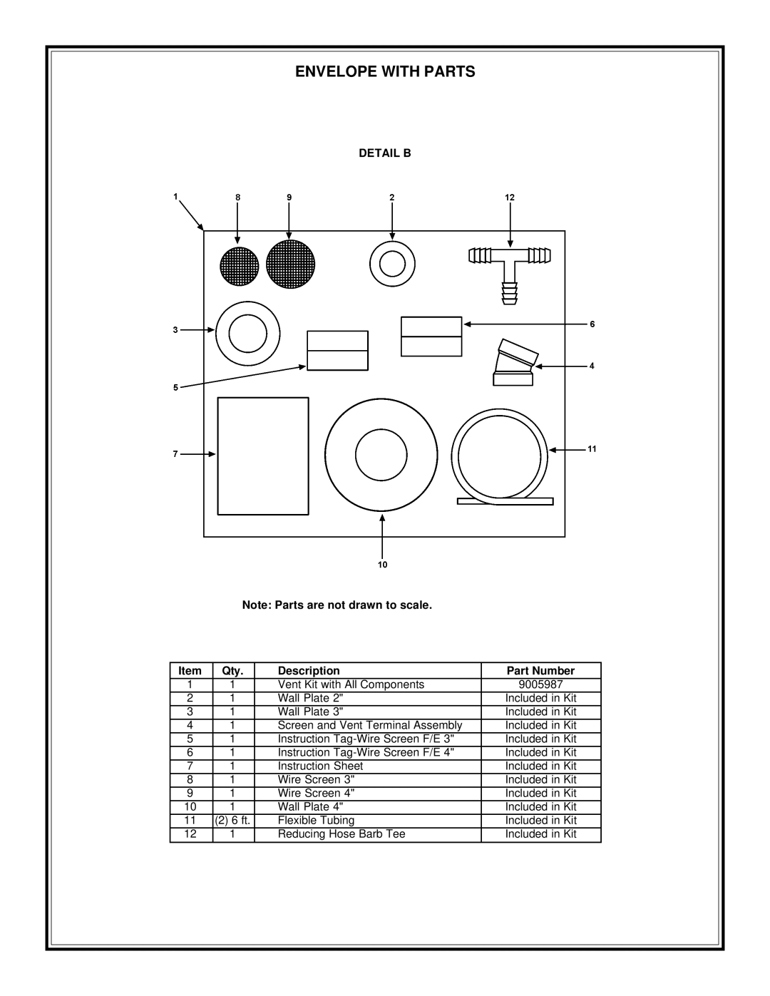 A.O. Smith AOS GPHE-50 manual Envelope with Parts, Detail B 