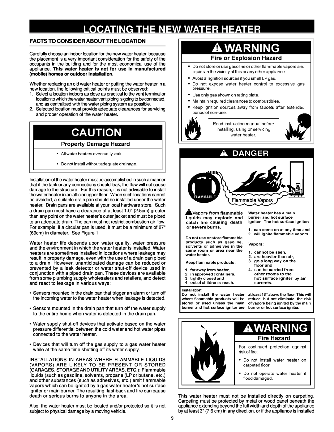 A.O. Smith ARGSS02708 instruction manual Locating The New Water Heater, Facts To Consider About The Location 