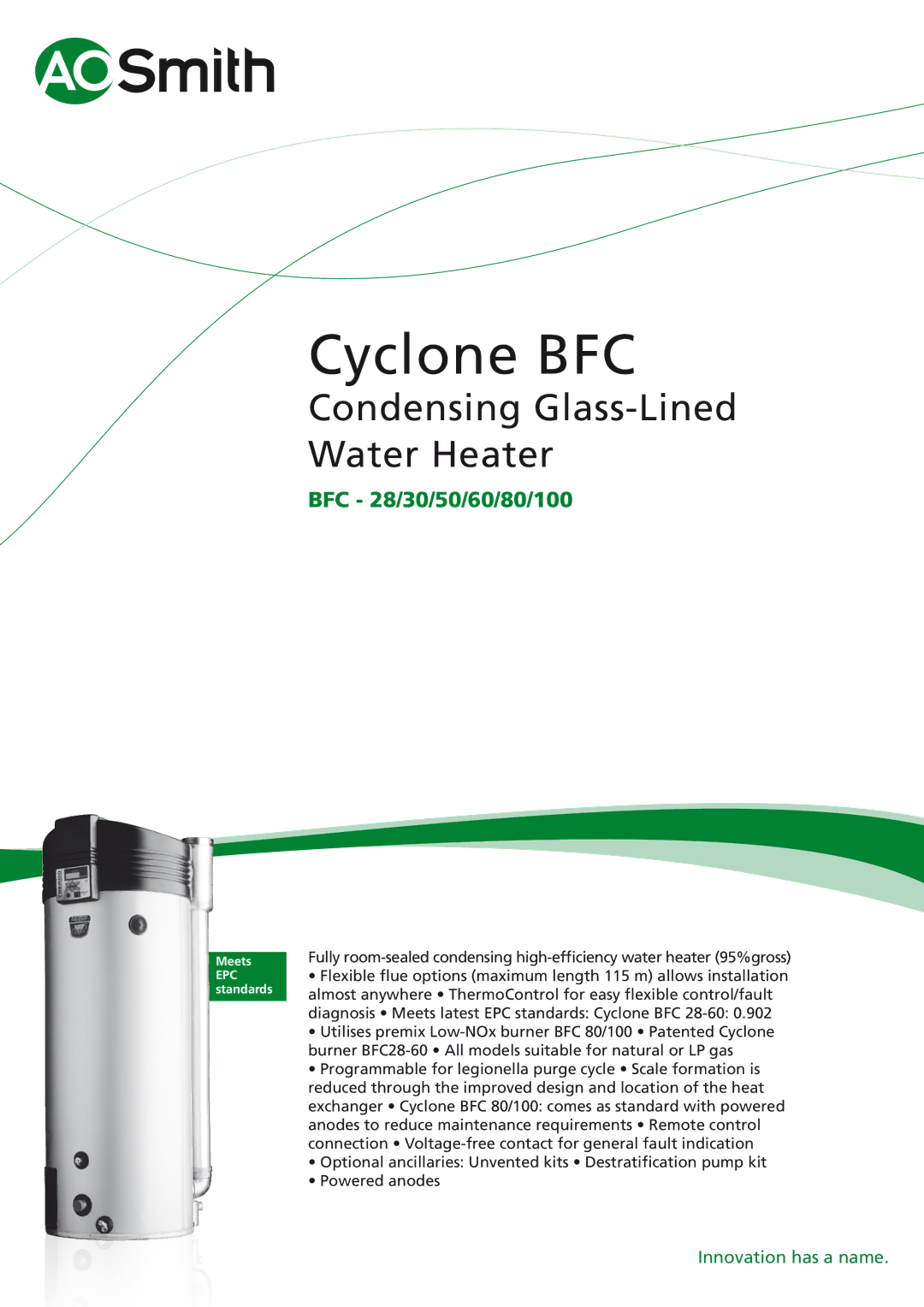 A.O. Smith BFC - 100, BFC - 50, BFC - 28 manual Cyclone BFC 