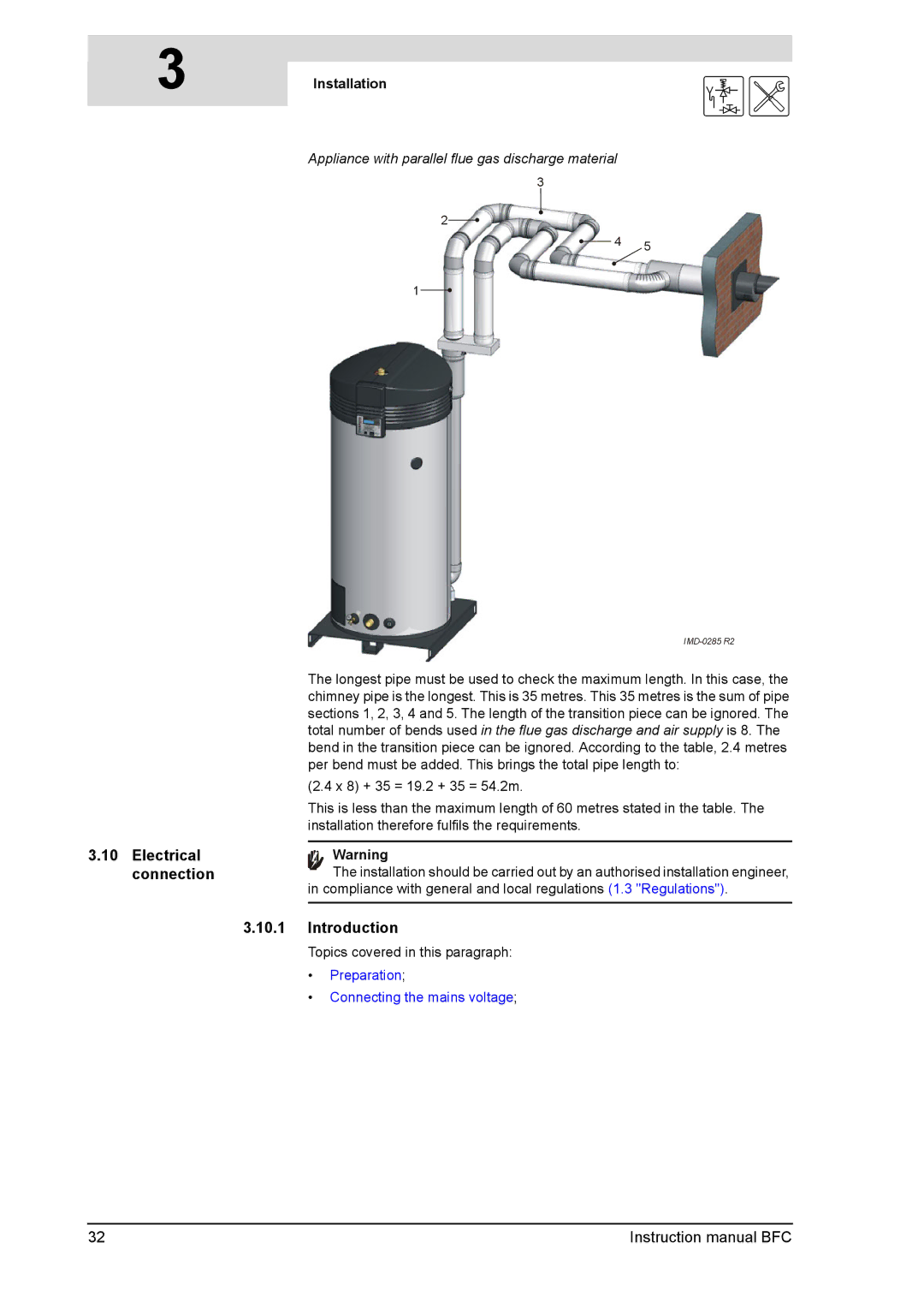 A.O. Smith BFC -100, BFC - 80 service manual Electrical connection, Preparation Connecting the mains voltage 