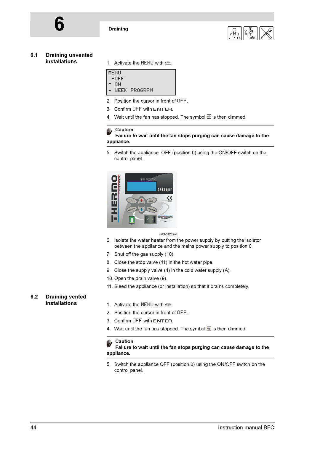 A.O. Smith BFC -100, BFC - 80 service manual Draining 