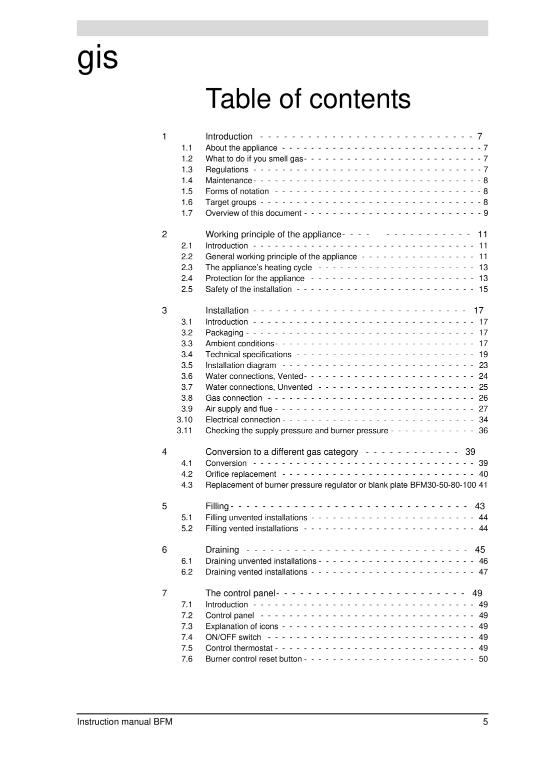 A.O. Smith BFM - 120, BFM - 100 manual Table of contents 