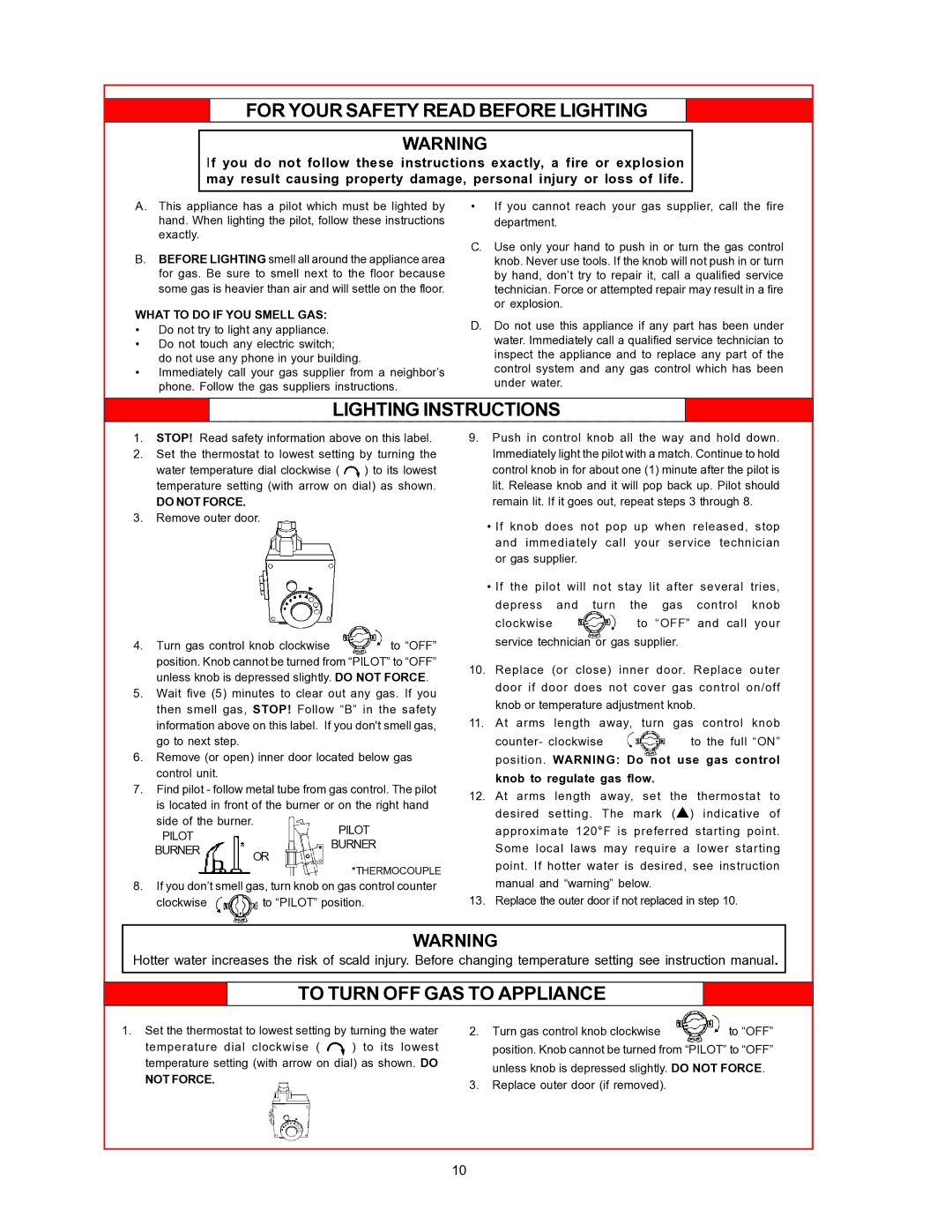 A.O. Smith BT- 65 warranty For Your Safety Read Before Lighting 