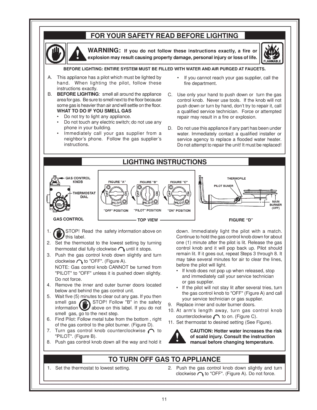 A.O. Smith BT- 80 warranty For Your Safety Read Before Lighting, What to do if YOU Smell GAS 