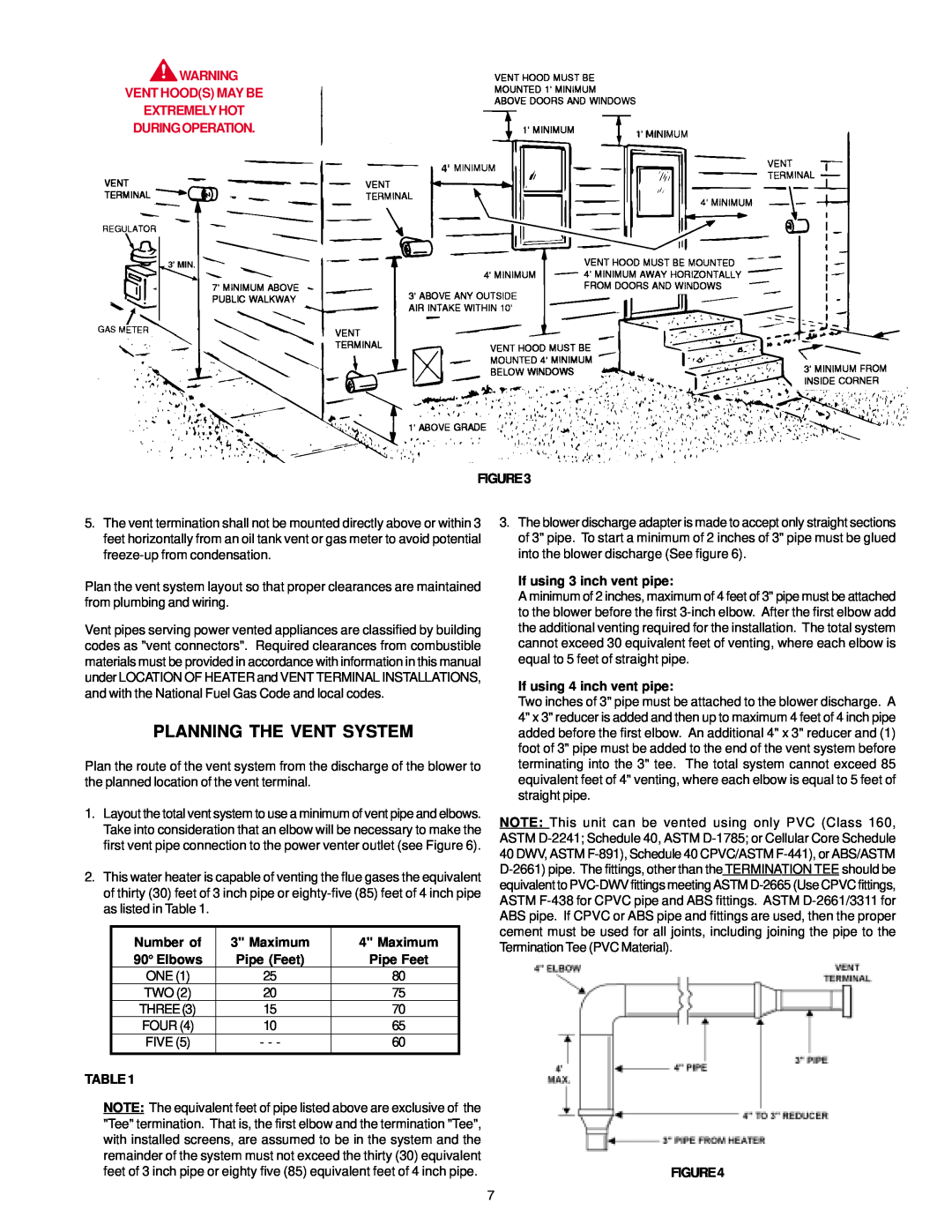 A.O. Smith BTF-75 warranty Planning The Vent System, Vent Hoods May Be Extremely Hot Duringoperation 