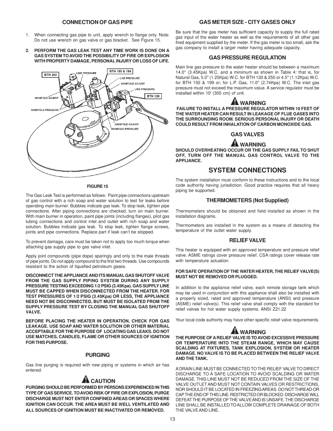 A.O. Smith BTH 120-250(A) warranty System Connections 