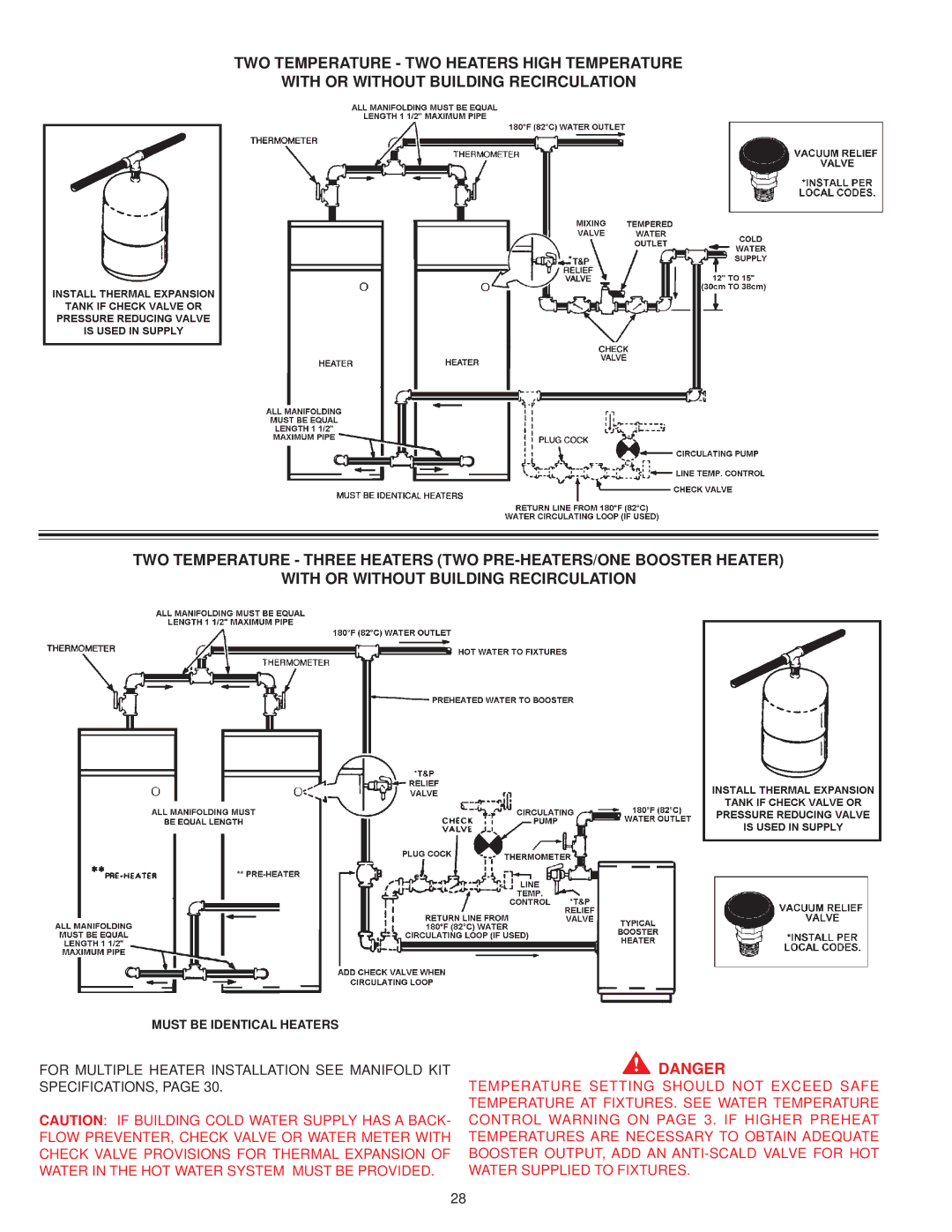 A.O. Smith BTH 300A, BTH 400A warranty Must be Identical Heaters 