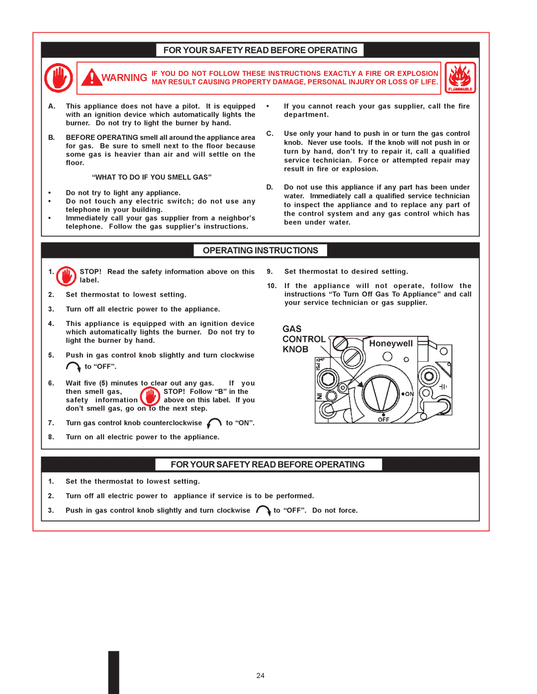 A.O. Smith BTI 120 warranty For Your Safety Read Before Operating, What to do if YOU Smell GAS 