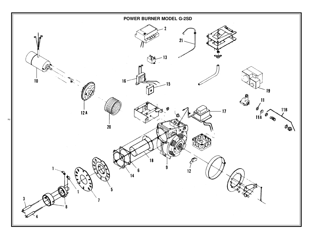 A.O. Smith BTP-400-600, BTP-300-300, BTP-200-1500, BTP-600-2500, BTP-200-300, BTP-400-2500 manual Power Burner Model G-2SD 