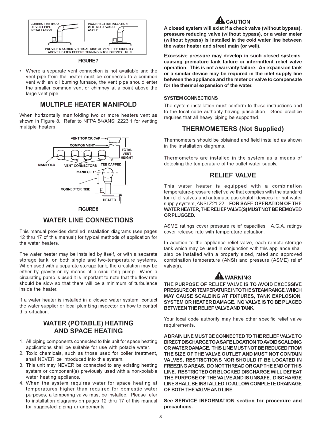 A.O. Smith BTR 151 THRU 201/A Multiple Heater Manifold, Water Line Connections, Water Potable Heating Space Heating 