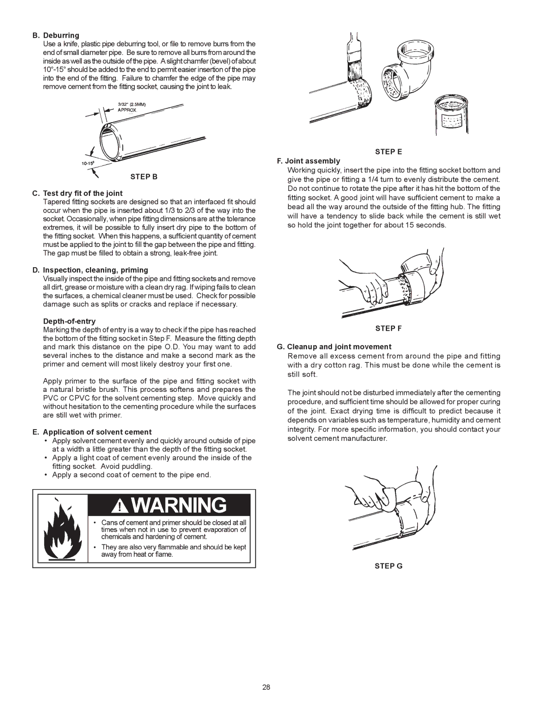 A.O. Smith BTX-80 SERIES 100 instruction manual Step B, Step E, Step F, Step G 