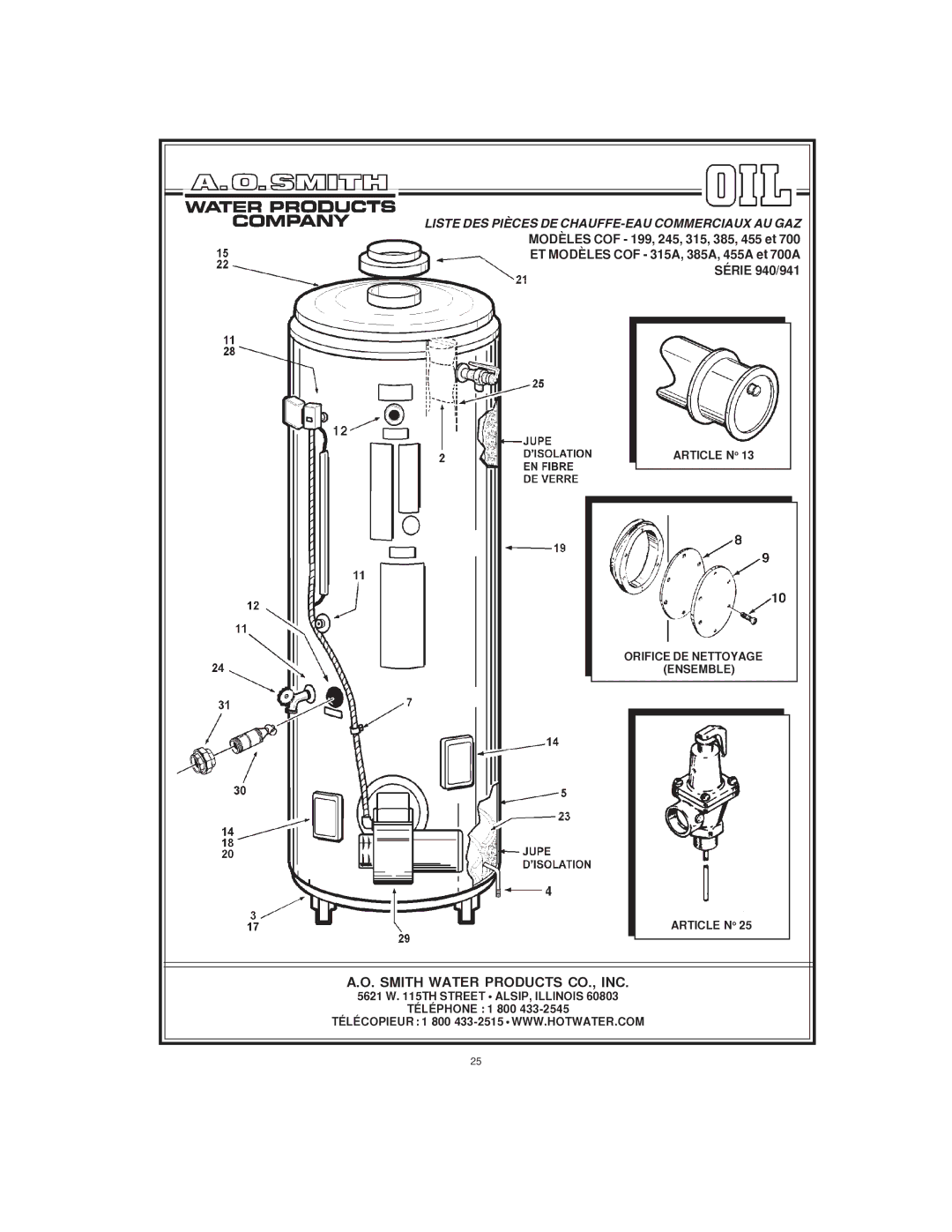 A.O. Smith COF-199 manual Smith Water Products CO., INC 