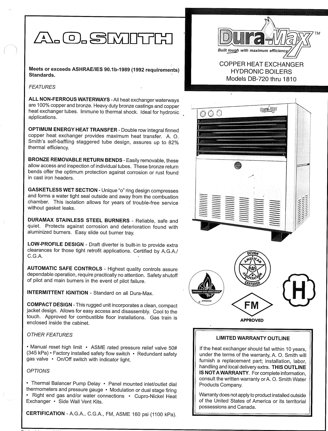 A.O. Smith DB-720 thru 1810 manual 
