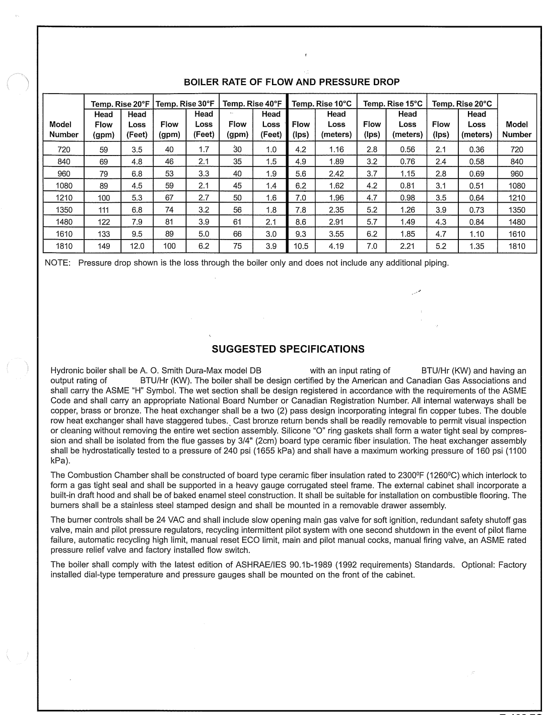 A.O. Smith DB-720 thru 1810 manual 