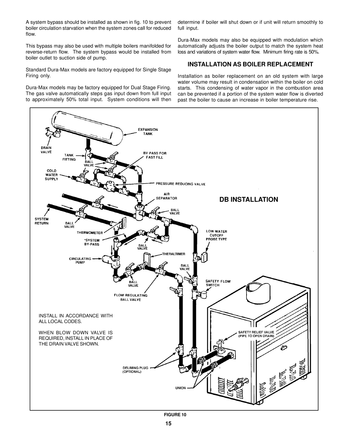 A.O. Smith DB/DW-720-1810 warranty DB Installation, Installation AS Boiler Replacement 