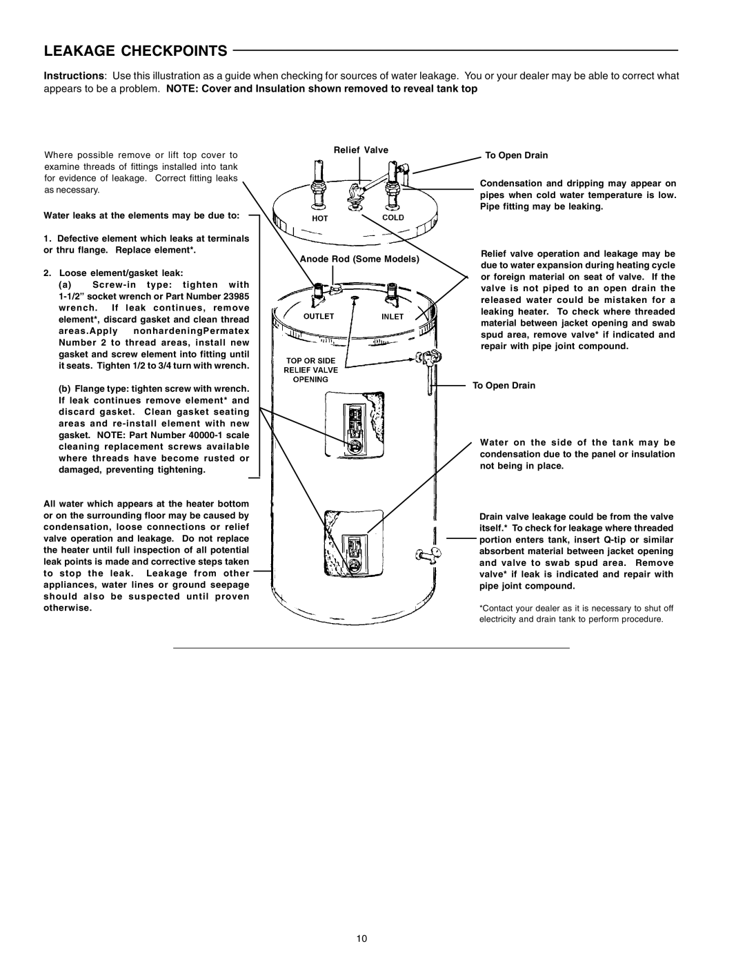 A.O. Smith DEN, DEL warranty Leakage Checkpoints 