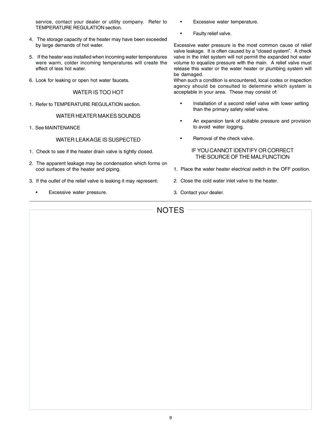 A.O. Smith DEL, DEN warranty Water is TOO HOT, Water Heater Makes Sounds, Water Leakage is Suspected 