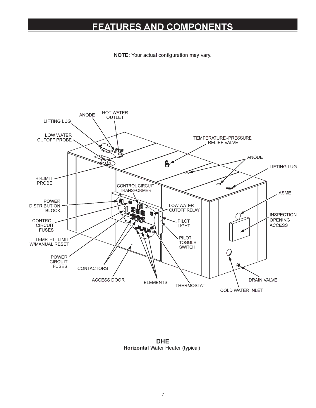 A.O. Smith DVE-150, DHE-200 instruction manual Dhe 