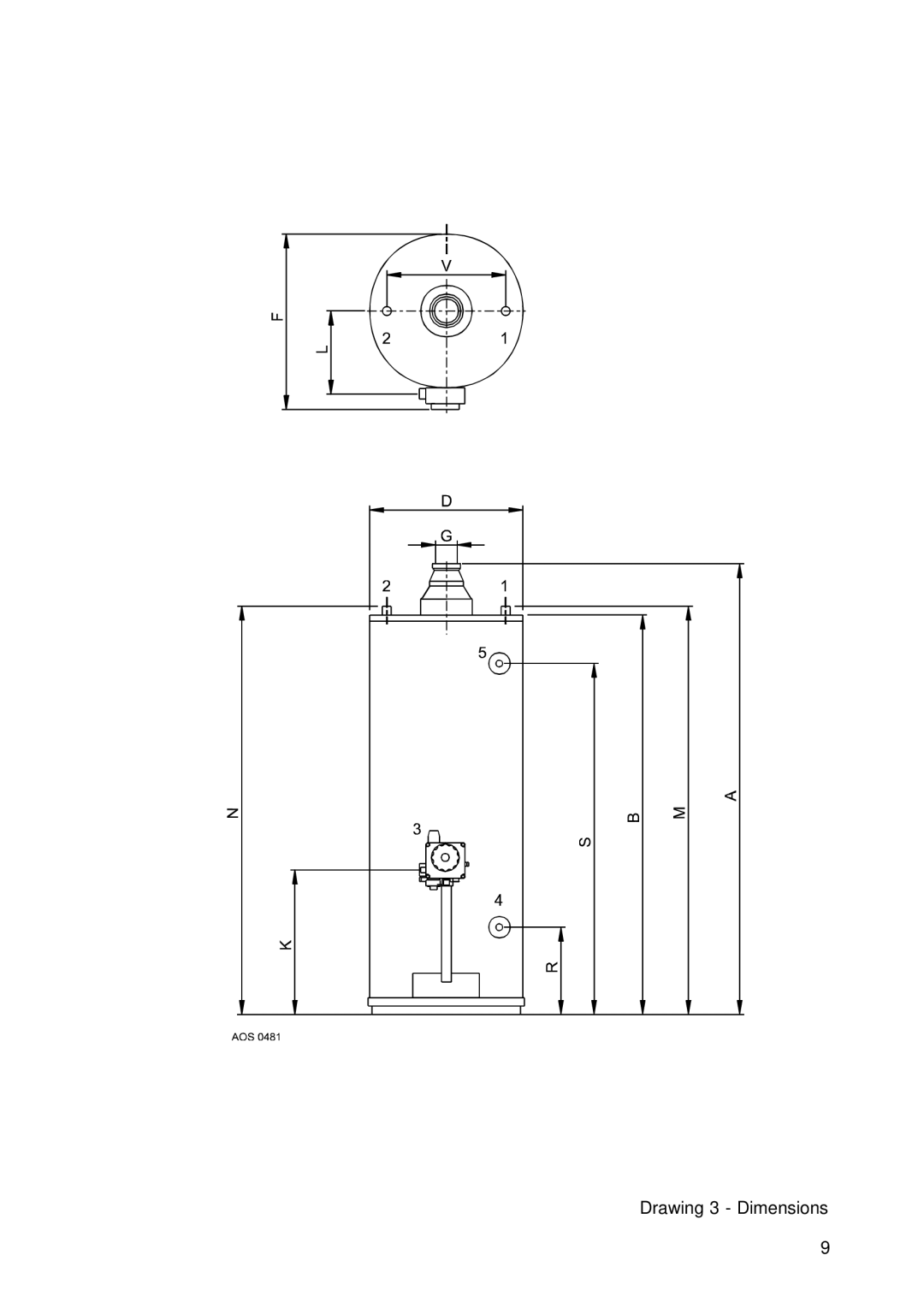 A.O. Smith EQ 280 G, EQ 380 G manual Drawing 3 Dimensions 