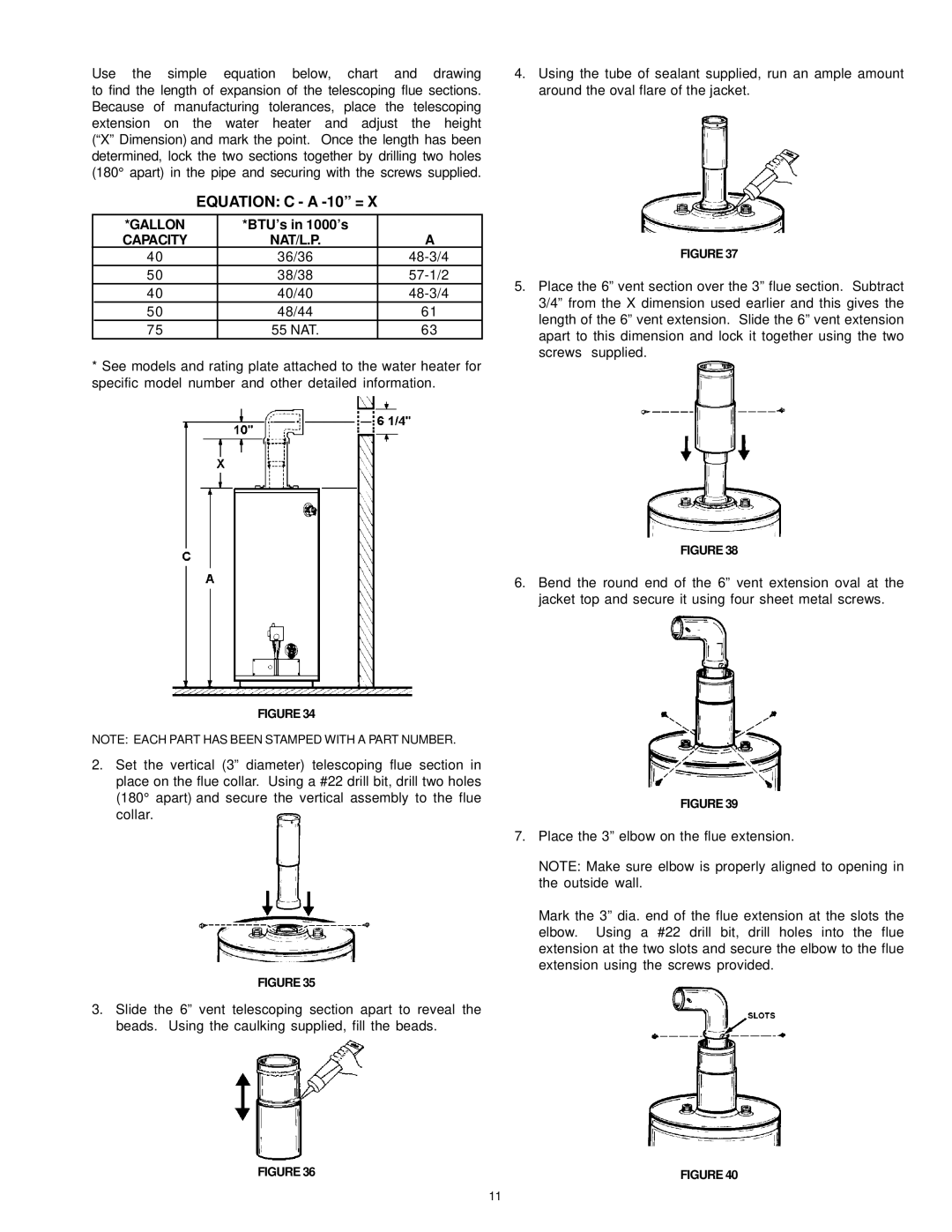 A.O. Smith SDV, FDVT owner manual Equation C a -10 =, Gallon 