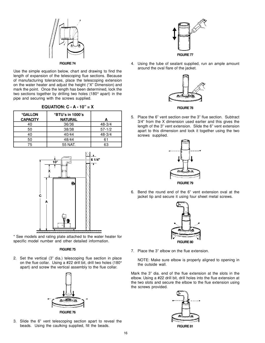 A.O. Smith FDVT, SDV owner manual Equation C a 10 = 