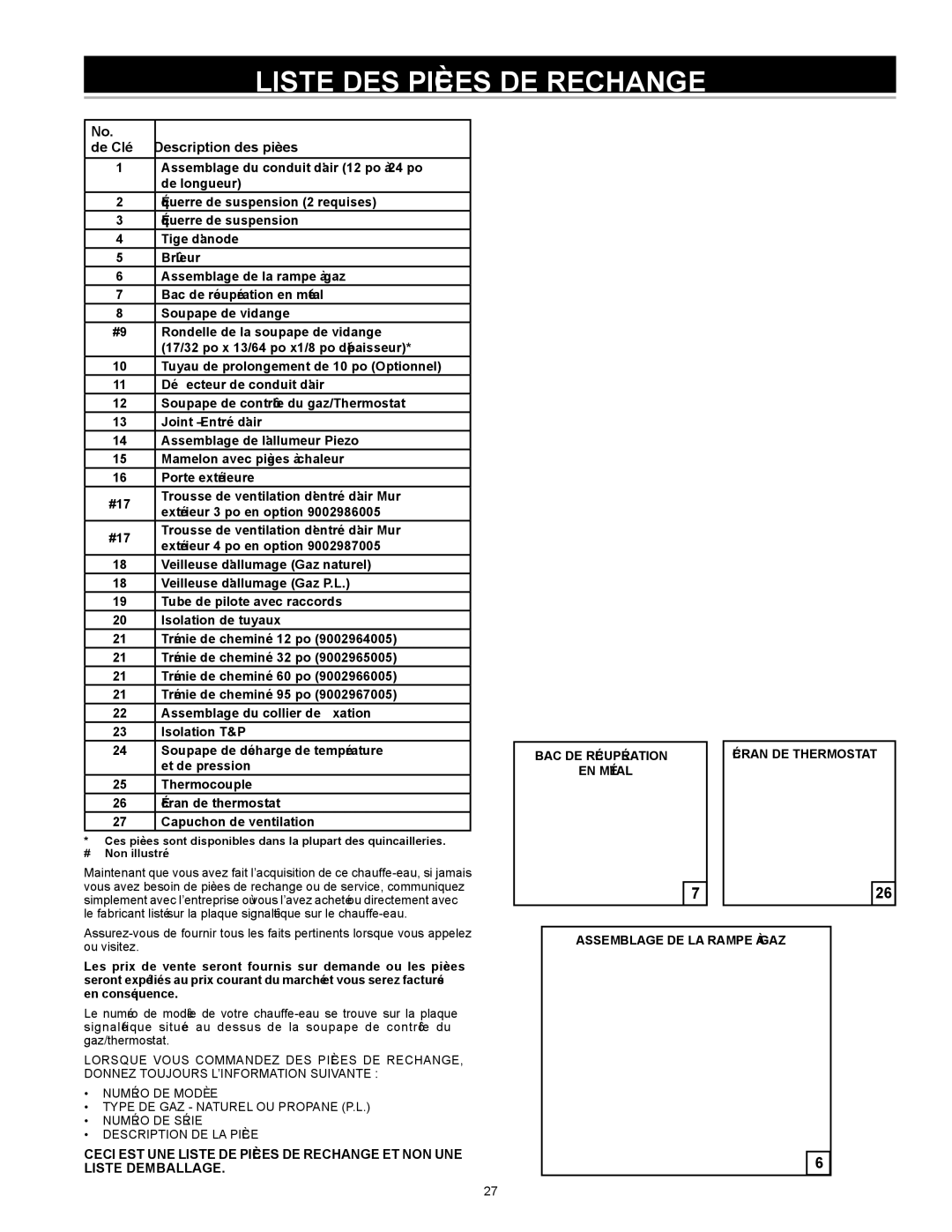 A.O. Smith FMD 30, FMD 40, FMD 50 Rechange DE Pièces DES Liste, UNE NON ET Rechange DE Pièces DE Liste UNE EST Ceci 