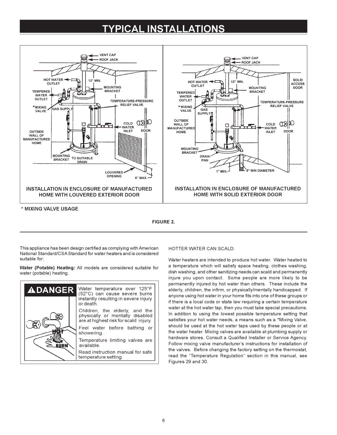 A.O. Smith FMV-50, FMV-40, FMV-30, 185874-001 instruction manual Hotter Water can Scald 