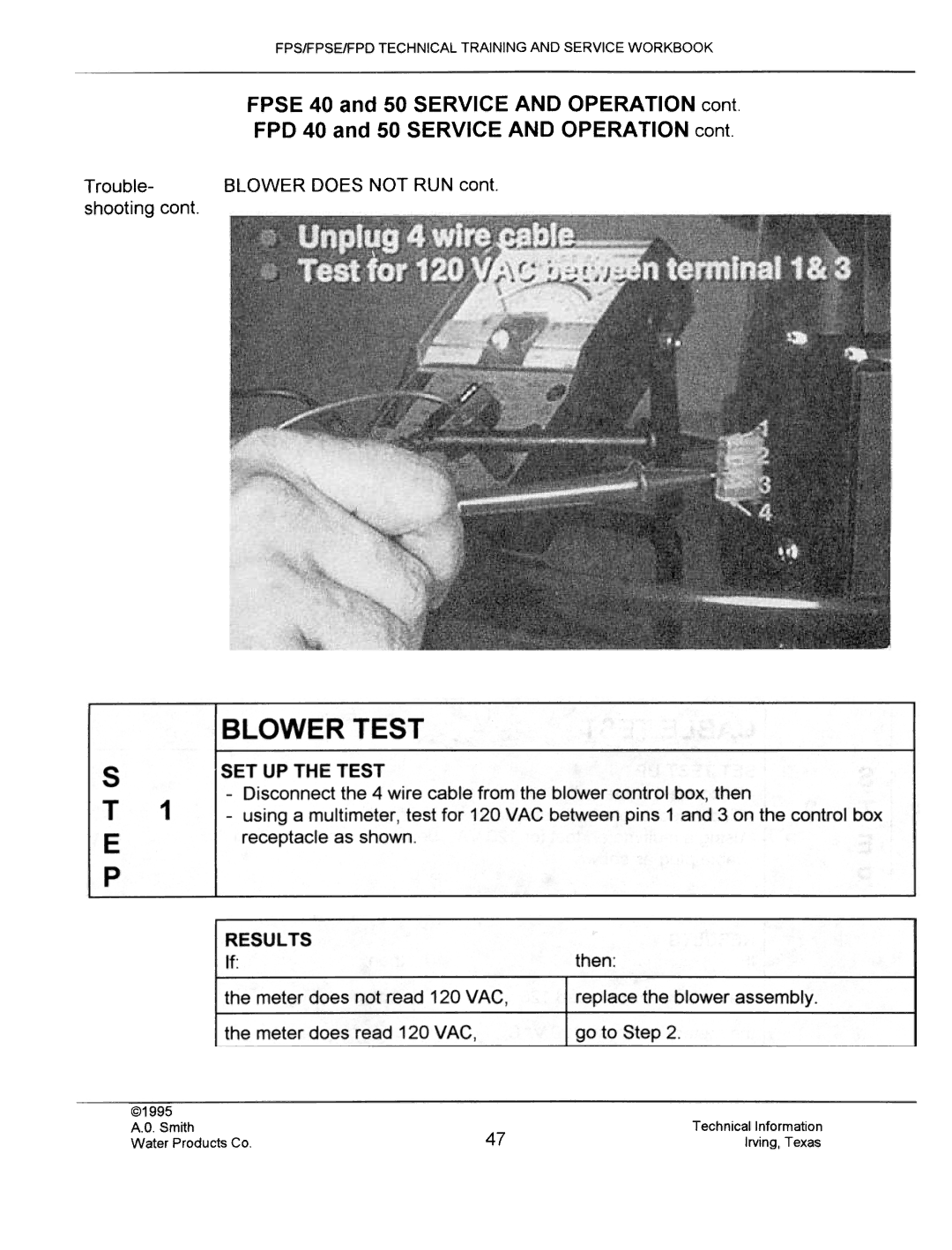 A.O. Smith FPSE50, fps50, FPS40, FPS 75 manual Shooting Cont 