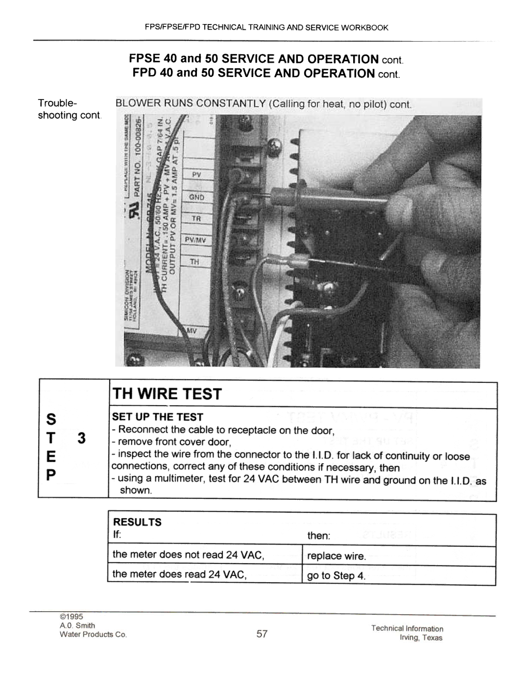 A.O. Smith FPS40, FPSE50, fps50, FPS 75 manual Trouble Shooting 