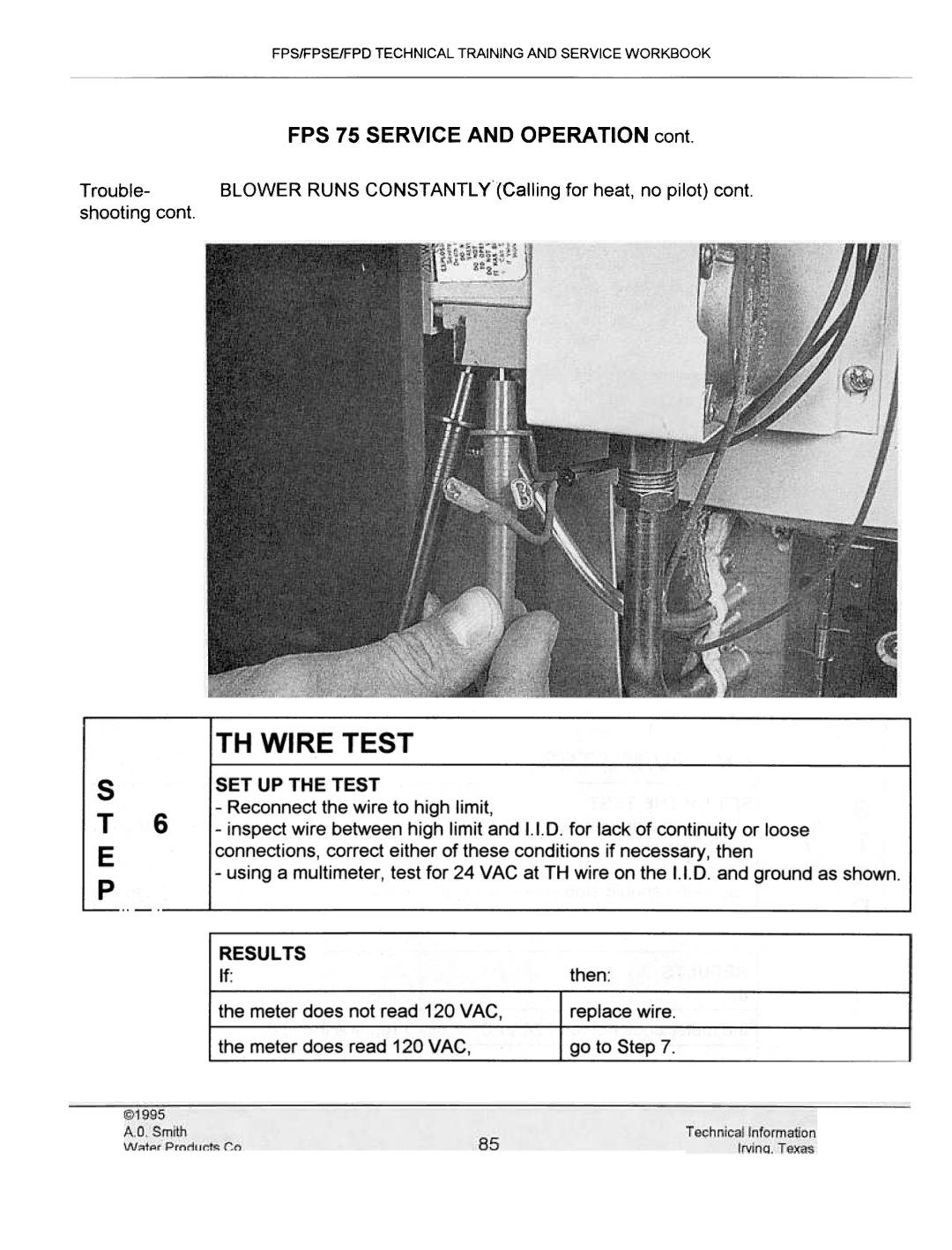 A.O. Smith FPS40, FPSE50, fps50 manual FPS 75 Service and Operation cant 