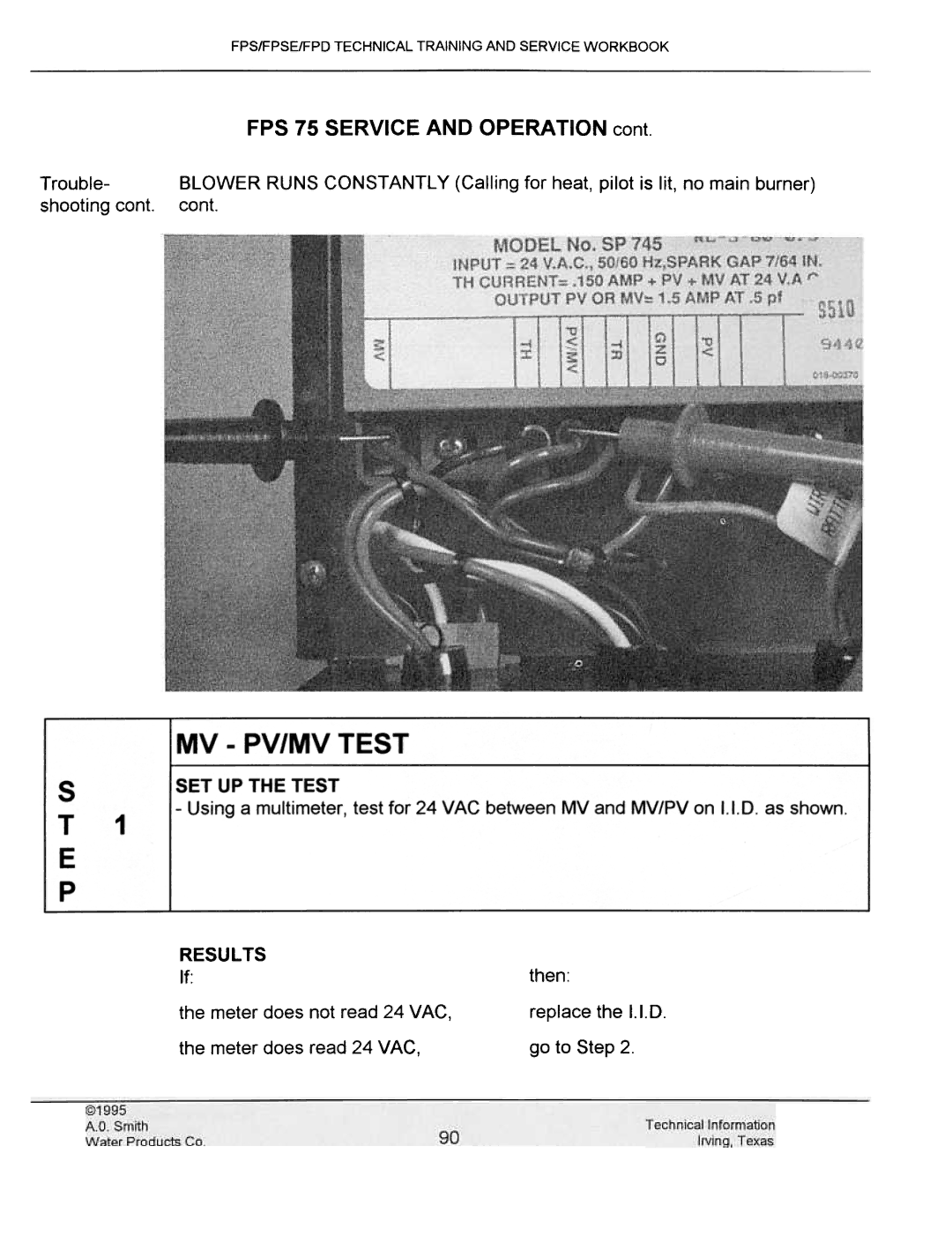 A.O. Smith FPS 75, FPSE50, fps50, FPS40 manual Then 