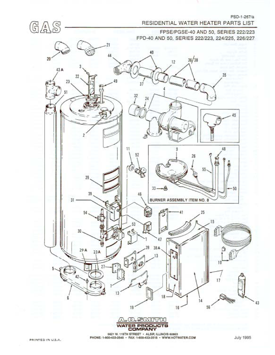 A.O. Smith FPSE/PGSE-50, FPSE/PGSE-40 manual 