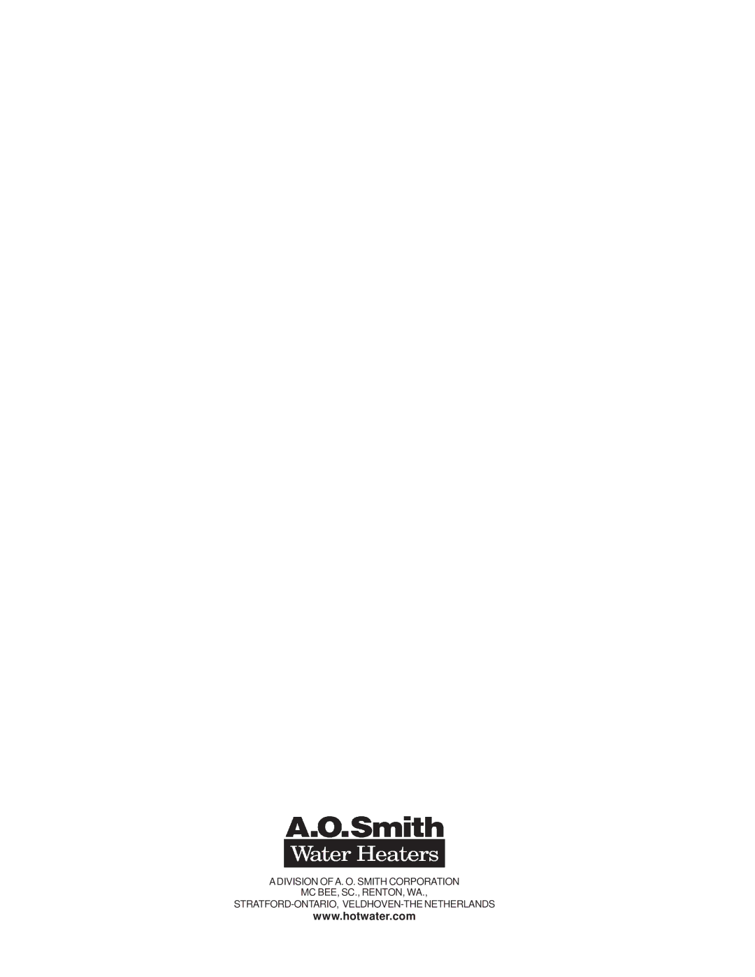 A.O. Smith GB/GW-300, 500, 750 SERIES, 650 warranty 