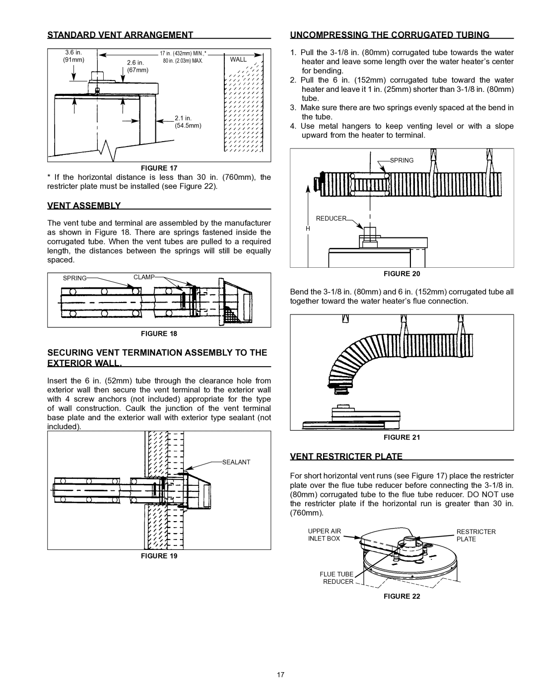 A.O. Smith GDVT Standard Vent Arrangement, Vent Assembly, Securing Vent Termination Assembly to the Exterior Wall 