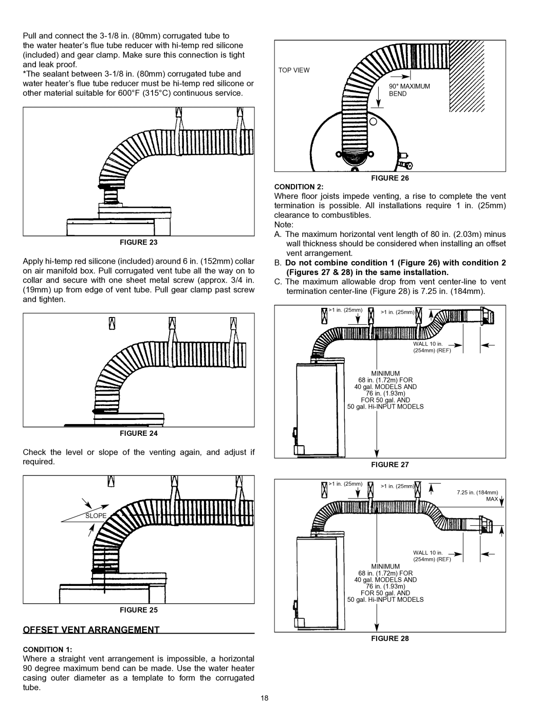 A.O. Smith GDVT instruction manual Offset Vent Arrangement, Minimum 