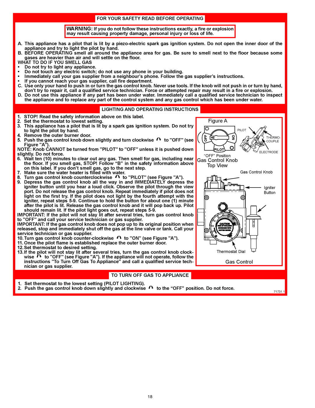 A.O. Smith GDV-40, GDVT-50, GDV-50, GDV-75, 186589-004 instruction manual Figure a 