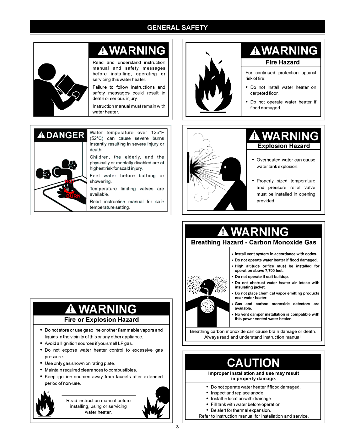 A.O. Smith GDV-40, GDVT-50, GDV-50, GDV-75, 186589-004 instruction manual General Safety 