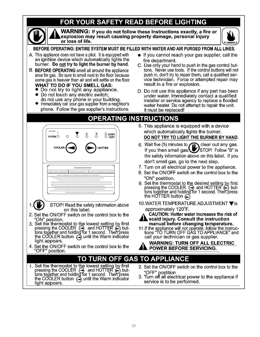 A.O. Smith GPVR-50, GPVX-50, GPVH-50, 315465-000, GPVR-40 Series 102, 185237-004 instruction manual 