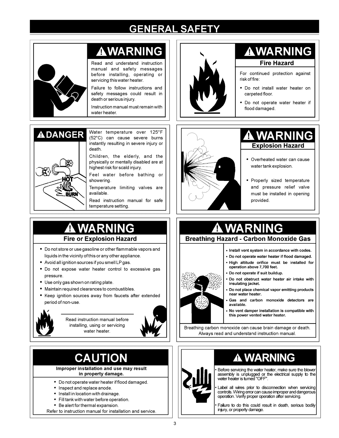 A.O. Smith GPVR-50, GPVX-50, GPVH-50, 315465-000, GPVR-40 Series 102, 185237-004 instruction manual General Safety 