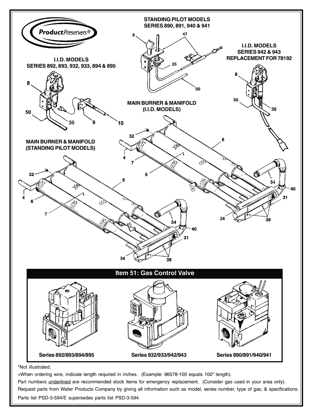 A.O. Smith HW-200M, HW-160M manual Item 51 Gas Control Valve 