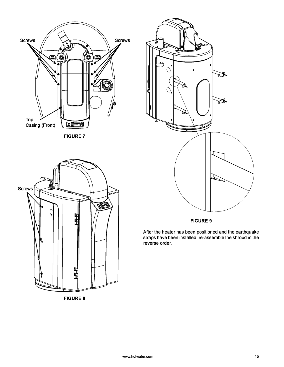 A.O. Smith HYB-90N warranty Screws, Top Casing Front 