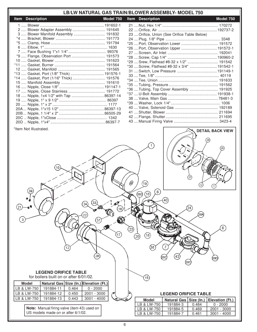 A.O. Smith LB/LW 1000 Blower Adapter Assembly, Blower Manifold Assembly, Clamp, Hose, Face Bushing 1x1 1/4, 20D Nipple 