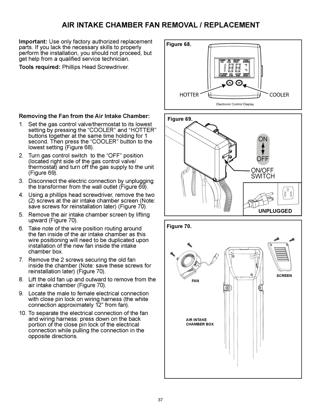 A.O. Smith GP 6 50YPC T 100 AIR Intake Chamber FAN Removal / Replacement, Removing the Fan from the Air Intake Chamber 